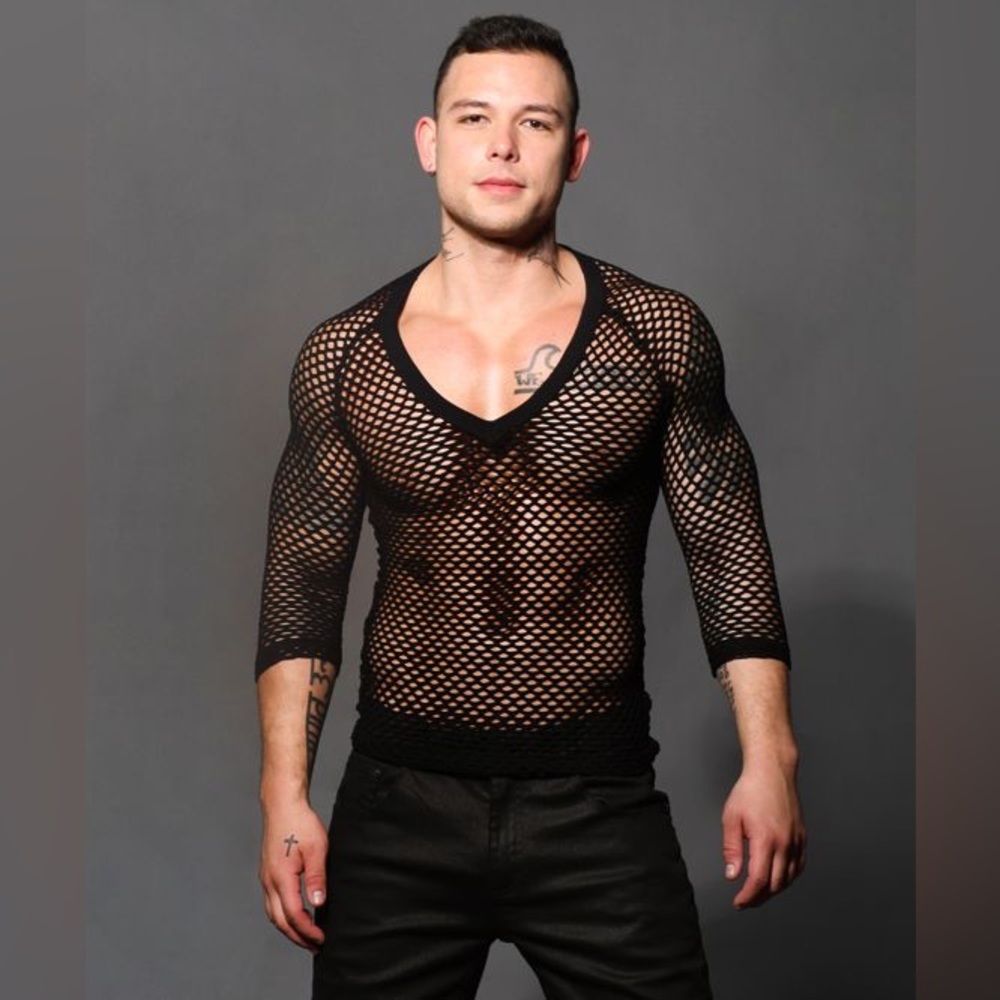 Net V-Neck Tee - Picture 3 of 6